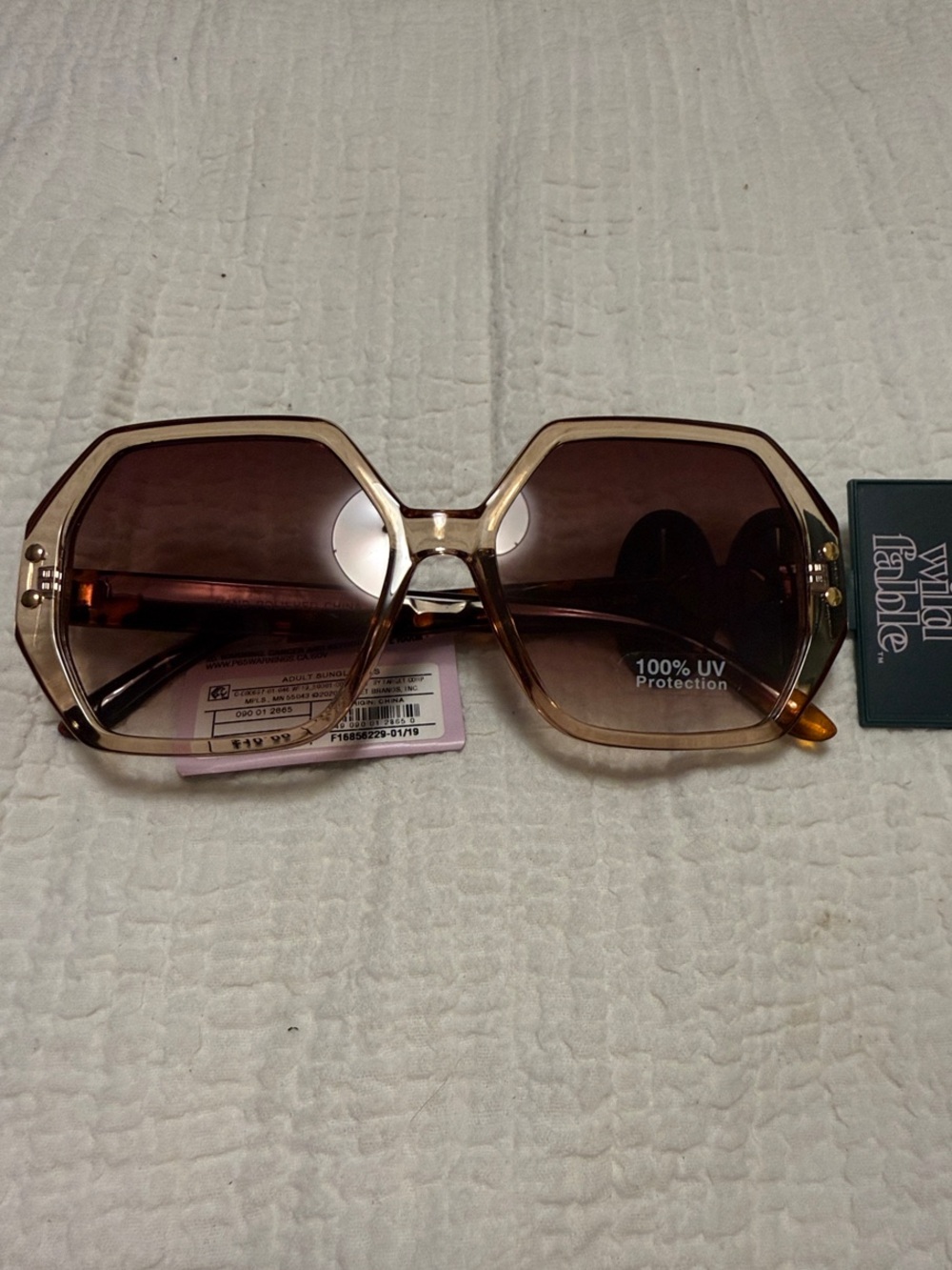 wild fable Brown Gradient Hexagon Sunglasses
